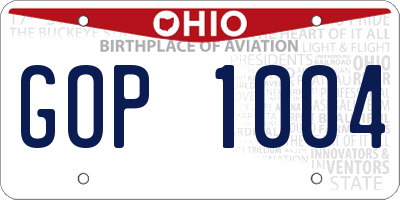 OH license plate GOP1004