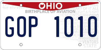 OH license plate GOP1010