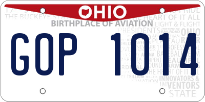 OH license plate GOP1014