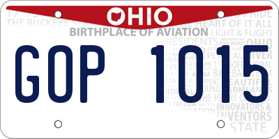 OH license plate GOP1015