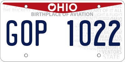 OH license plate GOP1022
