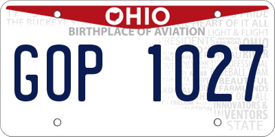 OH license plate GOP1027