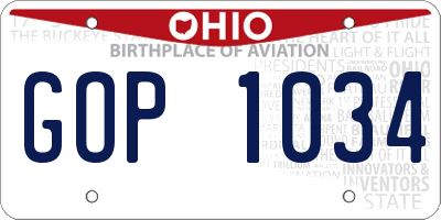 OH license plate GOP1034