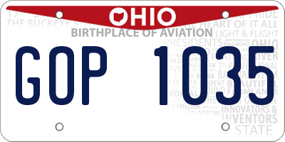 OH license plate GOP1035