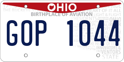 OH license plate GOP1044