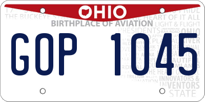 OH license plate GOP1045