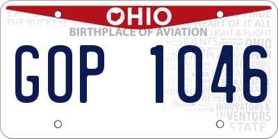 OH license plate GOP1046
