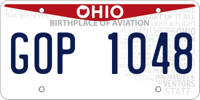 OH license plate GOP1048