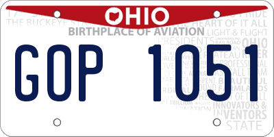 OH license plate GOP1051