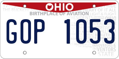 OH license plate GOP1053