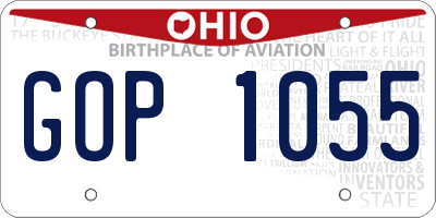 OH license plate GOP1055