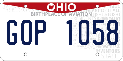 OH license plate GOP1058