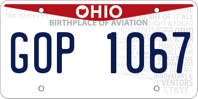 OH license plate GOP1067