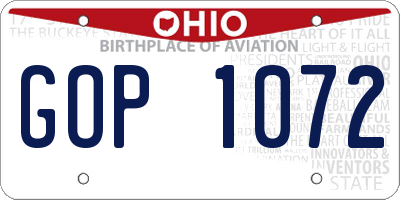 OH license plate GOP1072