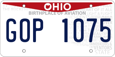 OH license plate GOP1075