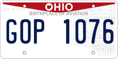 OH license plate GOP1076