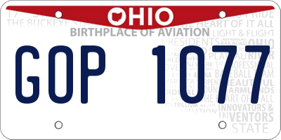 OH license plate GOP1077