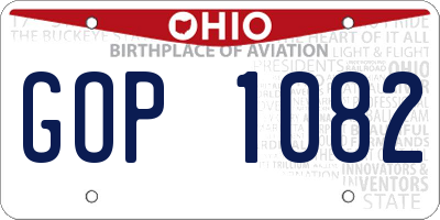 OH license plate GOP1082