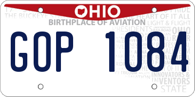OH license plate GOP1084