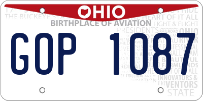 OH license plate GOP1087