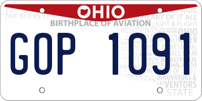 OH license plate GOP1091