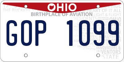 OH license plate GOP1099