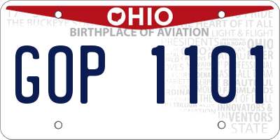 OH license plate GOP1101