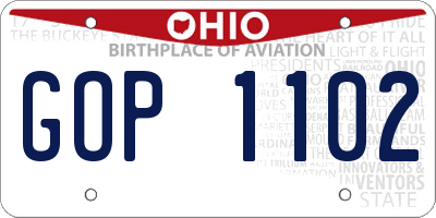 OH license plate GOP1102