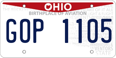 OH license plate GOP1105