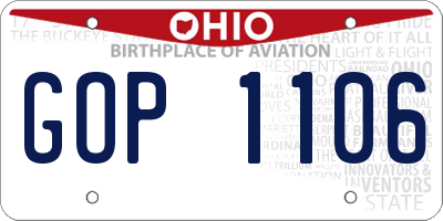 OH license plate GOP1106