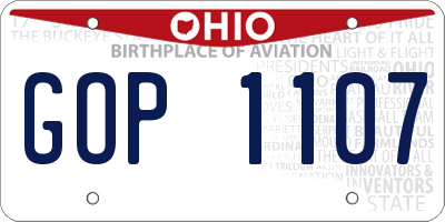 OH license plate GOP1107