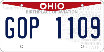 OH license plate GOP1109