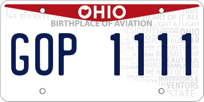 OH license plate GOP1111