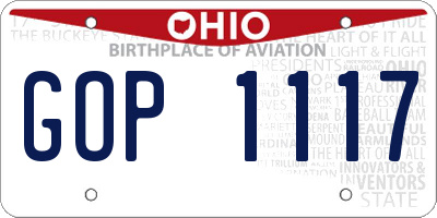 OH license plate GOP1117