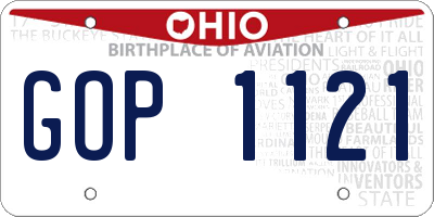OH license plate GOP1121