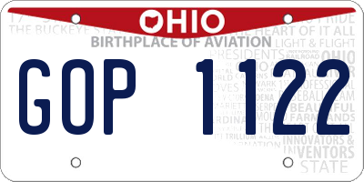 OH license plate GOP1122
