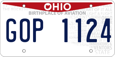 OH license plate GOP1124