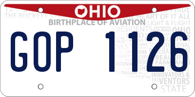 OH license plate GOP1126