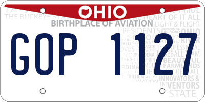 OH license plate GOP1127