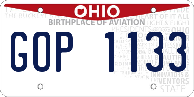 OH license plate GOP1133