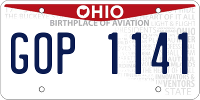 OH license plate GOP1141