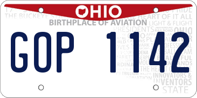 OH license plate GOP1142