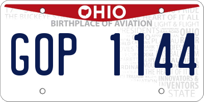 OH license plate GOP1144