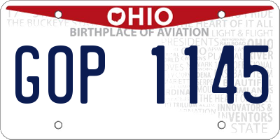 OH license plate GOP1145