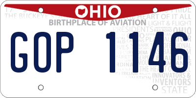 OH license plate GOP1146
