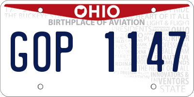 OH license plate GOP1147
