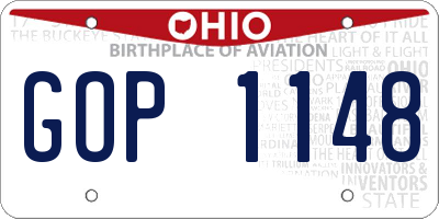 OH license plate GOP1148