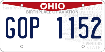 OH license plate GOP1152
