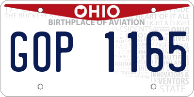 OH license plate GOP1165