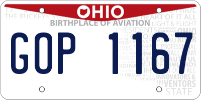 OH license plate GOP1167